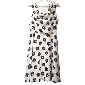 NWT Zero White Print Flour Sleeveless Casual Dress 38